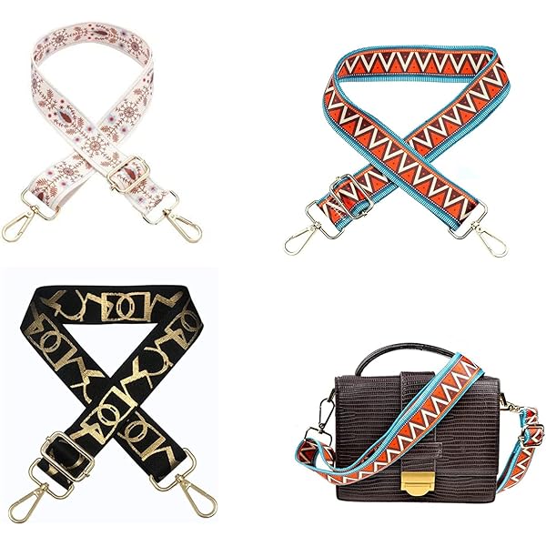 5 Tracolle Regolabili Colorate Per Borse - Spallacci Larghi Stile Etnico, Moschettone, Regolabili 70-130 Cm - Foto 7