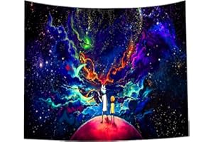 FENDROM Psychedelic Blue Starry Trippy Cartoon Tapestry Wall Hanging Decoration for Apartment Home Wall art for Bedroom Living Room Dorm Fashion
