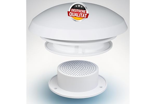 VitalVenture Takfläkt Husbil Svampformad Fläkt Vit - Tvingad Ventilation Fläkt för Husvagn & Husbil med Myggskydd - Aerodynamisk, Väderbeständig & Hållbar, Hobby Husvagnsreservdelar, Fläkt Husbil