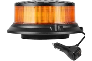AGRISHOP 12/24V LED Gyrophare Magnetique,Gyrophare led Orange Agricole Tracteur Voiture,36W Orange LED Clignotante Magnétique,36LEDS Ornage d'Urgence Avertissement Amber Strobe pour Chariot Élévateur