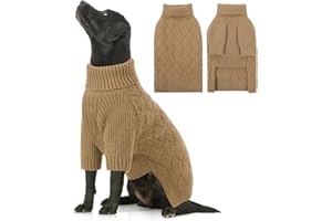 AOFITEE Hundepullover für Große Hunde, Warmer Rollkragen Hund Weihnachtspullover XXL Strickpullover, Winter Hunde Pullover Hundepulli GroBe Hund Christmas Sweater, Fleece Windhund Pullover