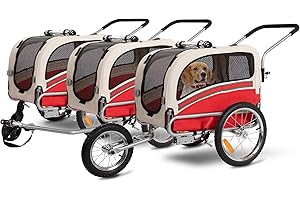 Sepnine Remolque de Perro para Bicicleta, Remolque de Bicicleta 3 en 1 para Perros, Carrito de Transporte para Mascotas para Jogger y Bicicleta, Puede Llevar Mascotas hasta 30 kg