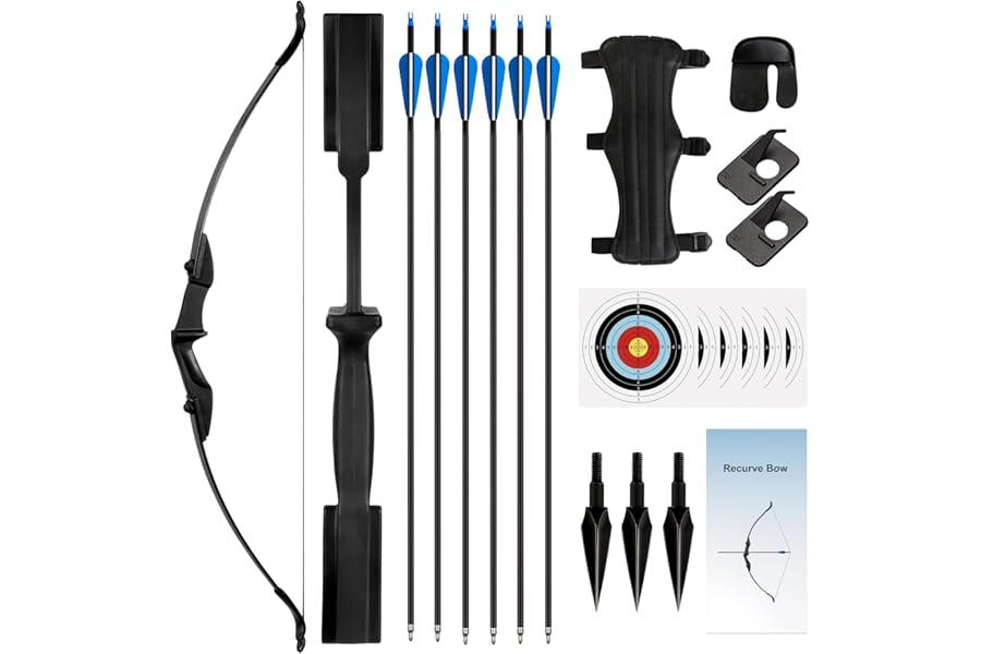 40LBS Bow and Arrow Set for Adult,Archery Set Suitable for Left&Right Handed,Outdoor Target Practice,Takedown Recurve Bow Set