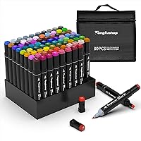TongfuShop 80 Farbige Graffiti Stift Fettige Mark Farben Marker Set,Twin Tip Textmarker Graffiti Pens für Sketch Marker…