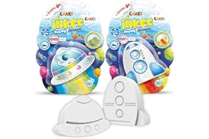 CRAZE INKEE Foamy Space Pack 2 Bombe da Bagno Bambini, con schiuma multicolore, profumo di fragola, razzo o astronave,38635