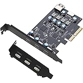 PCIe USB 3.2 Gen2 10 Gpbs Erweiterungskarte 5 Ports, darunter 3 USB C und 2 interne Ports (1 Typ-A, 1 Typ-E A) für Desktop-Co
