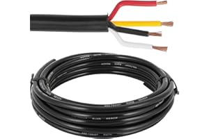 ETUKER Fahrzeugkabel 4 adrig 5M Kabel Anhänger 4 polig Camping Fahrzeugleitung Kabelquerschnitt 4X 0,75mm² Anhängerkabel