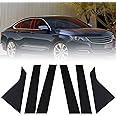 FZJDSD Glossy Black 6pcs Pillar Posts Door Window Trim Compatible with Chevy Impala 2014 2015 2016 2017 2018 2019 2020