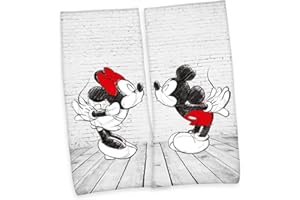 ‎KLAUS HERDING GMBH Herding Disney's Mickey & Minnie Mouse Badetuch Velourstuch, Cotton, Mehrfarbig, 80 x 180 cm, 2