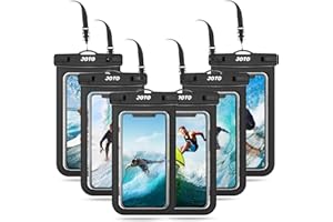 JOTO 6 Stück Wasserdicht Handyhülle, Waterproof Phone Case Unterwasser Handytasche für Handy bis 6.9" iPhone 14 13 12 11 Pro Max/Galaxy S22 S21 A13 A53 und Weiteren Smartphones -Schwarz