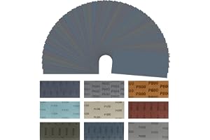 81 stycken professionellt slippappersset, slippapper 400 600 800 1000 1200 1500 2000 2500 3000 korn, vått och torrt sandpapper 23 x 9 cm, våtslippapper set för trä, bil, lack, metall, trämöbler
