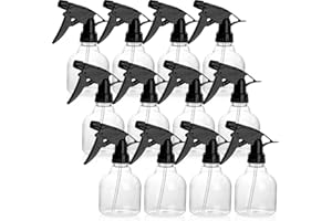 BEKITH Lawei Lot de 12 Flacons vaporisateurs en verre transparent Bouteille de pulvérisation vide en plastique avec Déclencheur pour la maison de jardin - 250ml