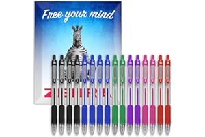 Zebra Pen Z-Grip Lot de 16 stylos à bille rétractables à pointe de 1 mm dans un coffret cadeau en carton pour l'école, l'écriture, le travail, le bureau (assortis)