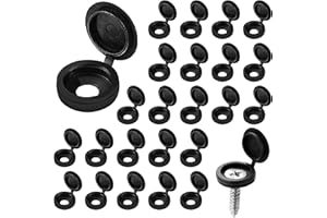 guangyuan Screw Covers 100pcs Black Plastic Screw Cap Hinged Fold Over Caps Rubber Dust Washer Flip Tops for M4-M8 Screw
