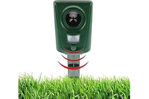 Yagosodee Garden Cat Repellent,Ultrasonic Animal Repeller,Waterproof Animal Scarer PIR Sensor,Animal Deterrent Outdoor with Ground Spike for Garden Yard Field Farm