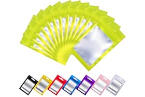 Rimiko 50 Piezas de Bolsas de Aluminio Resellables, Bolsas Mylar Herméticas Planas para Alimentos, Bolsas Pequeñas con Cierre Zip, Bolsas Plásticas para el Embalaje del Producto (Verde, 7x10cm)