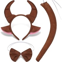 Set di Costumi Animali, Cerchietto Zebrato Papillon Coda Kit Costume da Zebra Set di Vestire Animali Giornata Mondiale del Libro Carnevale Halloween