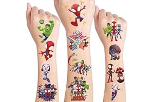 PAGASUS Spidey y sus amigos Tatuajes Temporales Niñas Niños, Pegatinas Tattoos Stickers Regalo de Decor Fiesta Para Niños Infantiles Adultos