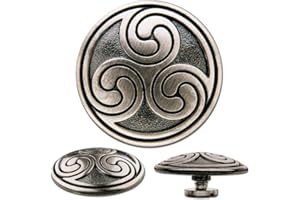 Hoppe & Masztalerz 6 St. Celtic Concho Schraubzierniete, Zierniete, Schraubniete, Screwback Concho, Celtic Triskel No. 2
