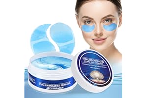 CUSMAY Augenpads Eye Mask Hyaluronsäure Collagen - gegen Augenringe Tränensäcke Falten Dunkle Kreise & Puffiness, Eye Patch Hydrogel, Anti Aging Augen Pads mit Kühlend Feuchtigkeit 60pcs