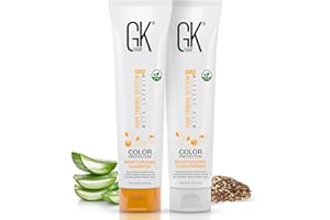 Sulphate Free Moisturizing Shampoo and Conditioner Duo for Colour Protection and Keratin Treatment By GK HAIR Nourishes Cleansing Dry to Normal Paraben-Free Aftercare Men and Women - 100ml Each
