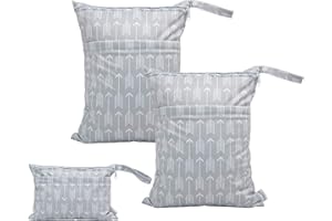 ALVABABY 3 Stück windeltasche wetbag wiederverwendbar, Nasstaschen für Unterwegs, wiederverwendbar mit Zwei Reißverschlusstaschen windelbeutel für Babys Windeln 3L-YX36-DE