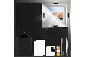RISVOWO Estores Opacos sin Taladrar 300x145cm, Tela Oscurecedora para Cortinas Opacas Tela Opaca para Ventanas Cortable, Persiana Térmica para Caravana Protección Solar