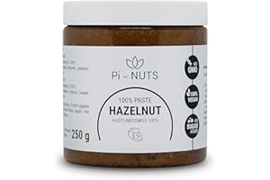 ‎PI-NUTS Pi-nuts Haselnussmus 100% - ohne Zusatzstoffe, Konservierungsmittel - ‎Haselnusscreme aus gerösteten und geschälten Haselnüssen - Zum Backen, Desserts und Frühstück - 250 g