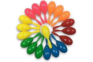 GuassLee 24 Pack Mini Maracas Shakers, 6 Colours Plastic Noisemakers for Birthday Christmas Party Favours Cinco de Mayo Mexican Fiesta Decoration