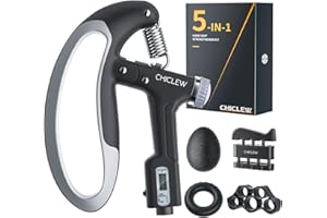 ‎CHICLEW CHICLEW Handtrainer Fingertrainer Workout Set 10-100KG, Unterarmtrainer - 5er Set, Griffkraft Trainer Anpassbar Ressistenz Grip Trainer mit Zähler, Finger Stretcher Finger Trainer für Muskelaufbau