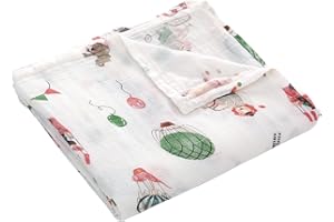 amo nenes muślinowy kocyk niemowlęcy dla niemowląt, bawełna, koc letni, muślin, chusta do plucia, bawełna ekologiczna, oddychająca koc, 110 x 150 cm, chusta do splątania, prezent z okazji narodzin,