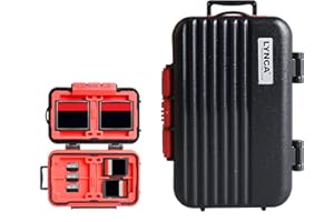 Estuche para Tarjeta de Memoria, LYNCA KH6 Funda para Tarjetas de Memoria con 24 Ranuras para 8 Tarjetas SD, 4 Tarjetas CF, 12 Tarjetas Micro SD/TF (Negro)