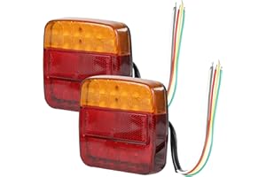 ‎EXLECO EXLECO 2 x Trailer Rear Lights LED Rear Light Trailer Lighting 12 V Universal Rear Lights 26 LEDs Car Rear Light LED Eyes with ECE E-Approved Indicator Accessories for Tractor Car Truck RV Caravan