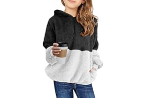 Imily Bela Kinder Mädchen Kapuzenpullover Fleece Hoodies Sherpa Pullover Teddy Sweatshirt Langarm Pulli mit Tasche