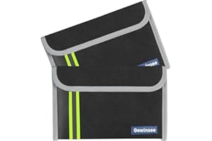 GOWINSEE 2 Stück Feuerfeste Tasche, Kleine Feuerfeste Geldtasche (12,7 x 20,3 cm), Feuerfeste Brieftasche, Bargeldschutztasche - Wasserfeste Sichere Tasche für Wertsachen