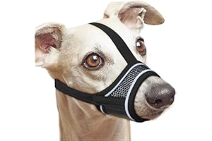 Yoolhamy Bozal para perro para evitar ladridos para perros pequeños, medianos y grandes, bozales de malla suave para evitar ladridos con correa reflectante y ajustable para dejar de comer y masticar