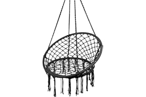 MalTec Fotel wiszący, huśtawka ogrodowa, gniazdo bociana, tkane, ciemnoszare, do zawieszenia do 150 kg, do użytku wewnątrz i na zewnątrz