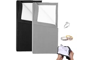 WUSJCOF 2 panni per la pulizia dell'argento,panni per lucidatura dell'argento per gioielli,posate e monete,per la cura e la pulizia dell'argento vero,gioielli in argento