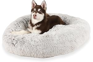 MCPTSN Panier pour Chien Dehoussable, Coussin Anti Stress Chiens, Lit Apaisant Comfy pour Chien, Puppy Love Amovible et Lavable, Confortable et Doux (L:70cm, Gris)