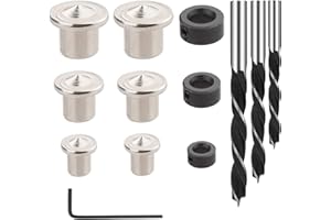 Rybtd 6/8/10 mm drewniany kołek rozporowy zestaw prowadnic do wiercenia z 6 kołkami, narzędzie do wyrównania + 3 stopery głębokości wiertła + 3 wiertła kołkowe, narzędzia do wiercenia w drewnie DIY