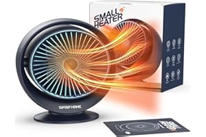 TIPTOP HOME Chauffage d'appoint,800W Mini Chauffage Radiateur Electrique,2 Modes Radiateur Soufflant Salle de Bain,Protection Contre Surchauffe et L'inclinaison pour Chambre à Coucher,Bureau à Domicile(Bleu)