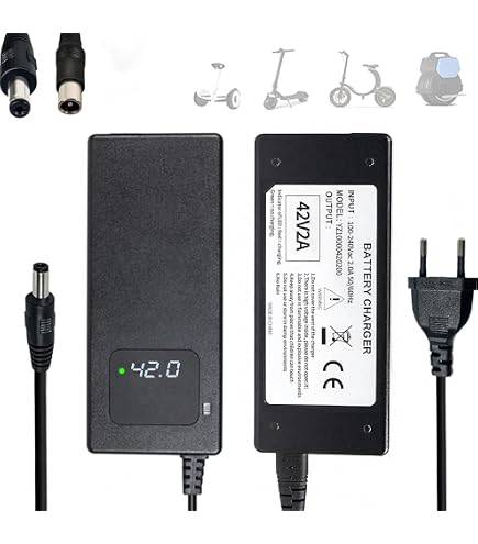 Chargeur Trottinette Électrique 36V-42V 2A - Connecteur GX16 3 Broches 12mm