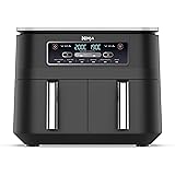 Ninja Foodi Dual Zone Friggitrice ad Aria, 7.6L, 6 in 1, 2 Cassetti, Antiaderente, Massima Croccantezza, Frigge Senza Olio, A