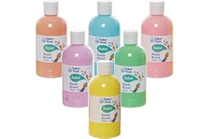 Baker Ross FN240 Pastel Ready Mixed Poster Paint Pack 150ml - Box of 6, Paint Value Pack of Bottles, Paint for Kids