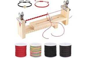 NLONLL Fabricant de Bracelet Gabarit Paracorde Kit Fabrication Bracelet Outil Tricotage Bracelet Bricolage Réglable Fabricant de Bracelet en Bois avec 4 Rouleaux de Cordons pour Bracelets Tressés