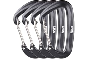 Azarxis Karabińczyk z Szybkim Zapięciem o Nośności 12KN, Nierdzewny i Ultralekki, Karabińczyk, Breloczek do Kluczy z Aluminium, do Hamaka, na Kemping, do Wędkowania