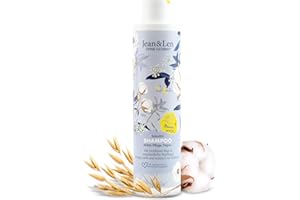 Jean & Len Szampon Sensitiv z mlekiem owsianym i bawełną, delikatnie czyści i chroni przed łamaniem włosów, do suchych włosów i wrażliwej skóry głowy, bez parabenów i silikonów, wegański, 300 ml