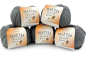 TRICOT CAFE' Tricot Cafè - Mattia - gomitolo Morbido Filato Pura Lana Merinos Extrafine Ideale per Neonati Lana per Uncinetto Made in Italy Lana per Ferri irrestringibile Grigio 7/303