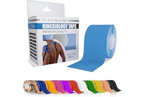 Titanium Sports Kinesiology Tape - 5m Roll of Elastic Water Resistant Tape for Support & Muscle Recovery - Quality Sports Tape