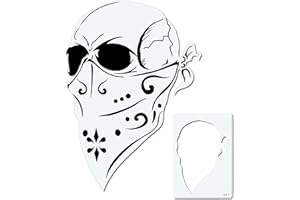 Herterich Products Modello di stencil aerografo per teschio gangster - Tatuaggio e graffiti Stencil